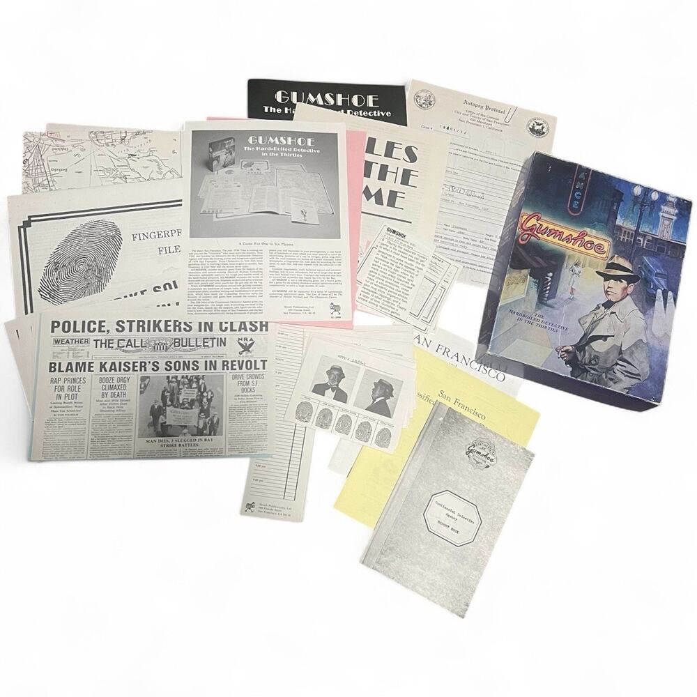 Sleuth Publications Board Game Gumshoe Detective Box Fair Contents Excellent